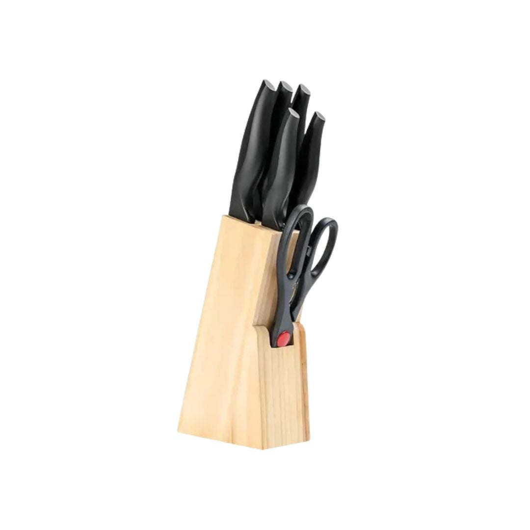 Set de cuchillos con bloque de madera