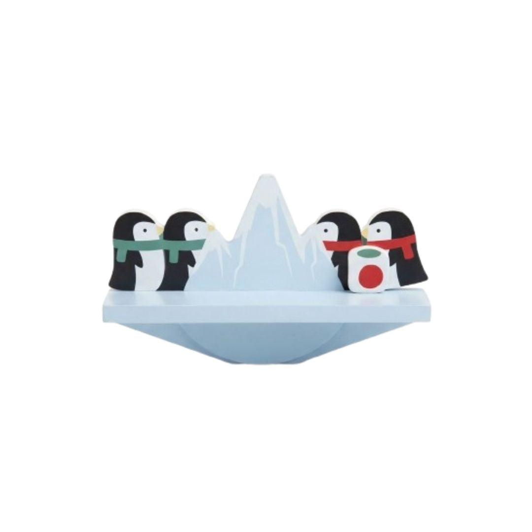 Juego de equilibrio de pinguinos de madera