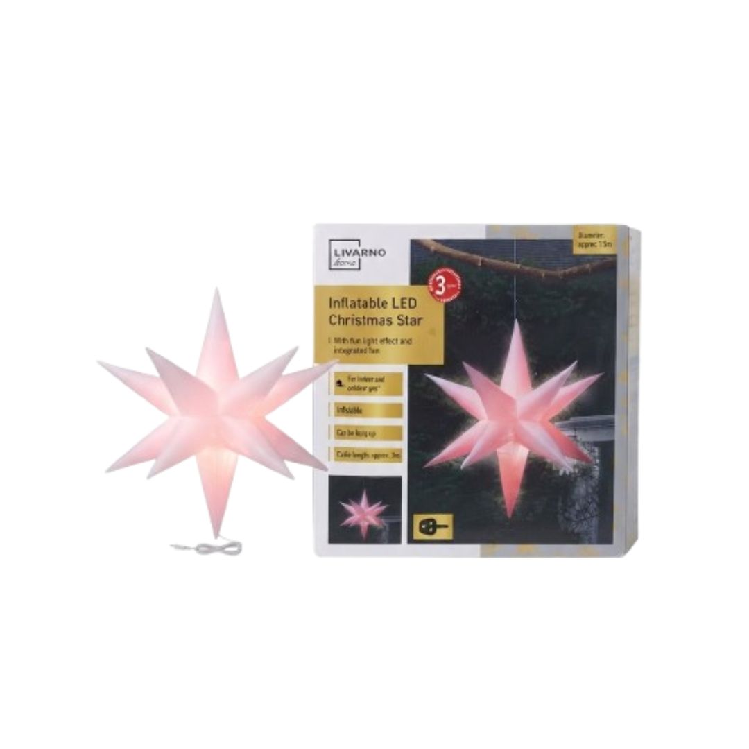 Estrella navideña inflable con luz LED