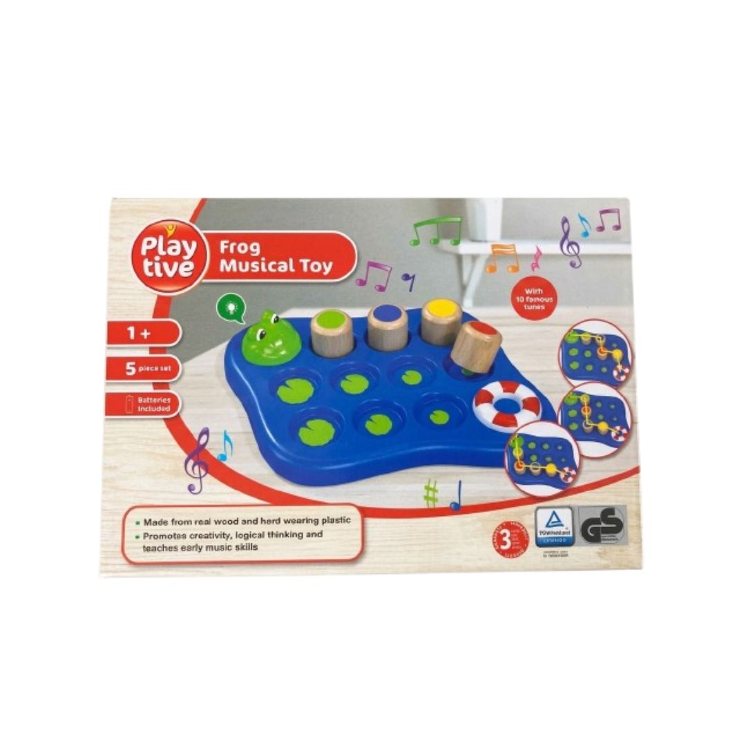 Juguete musical infantil con forma de rana