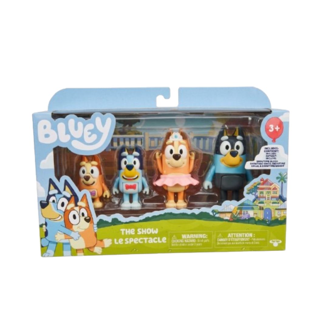 Paquete de 4 Figuras Bluey "The Show"