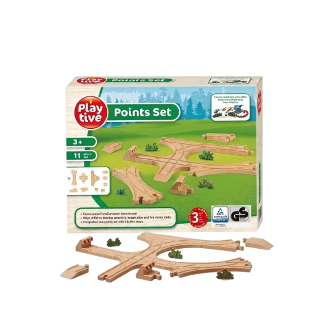 Set de desvios para tren de madera